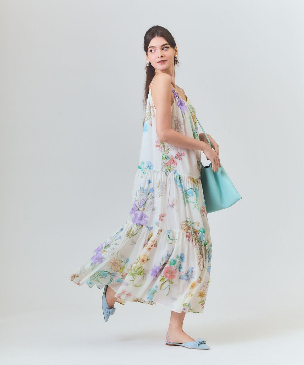 GRACE CONTINENTAL ボタニカルティアードドレス 