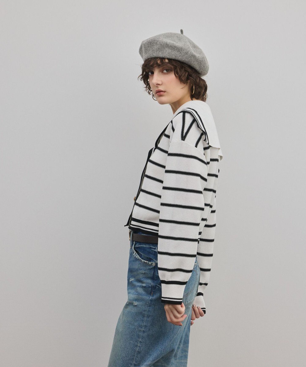 GRACE CONTINENTAL セーラーカラーニットトップ 