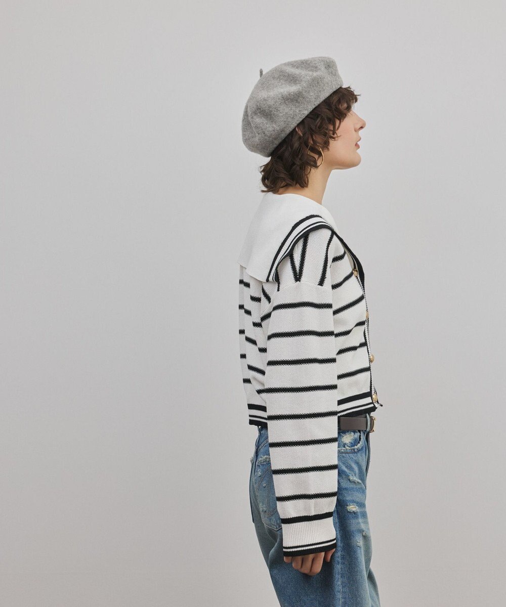 GRACE CONTINENTAL セーラーカラーニットトップ 