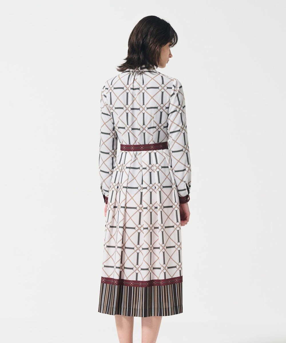 GRACE CONTINENTAL チェーンベルトプリントワンピース