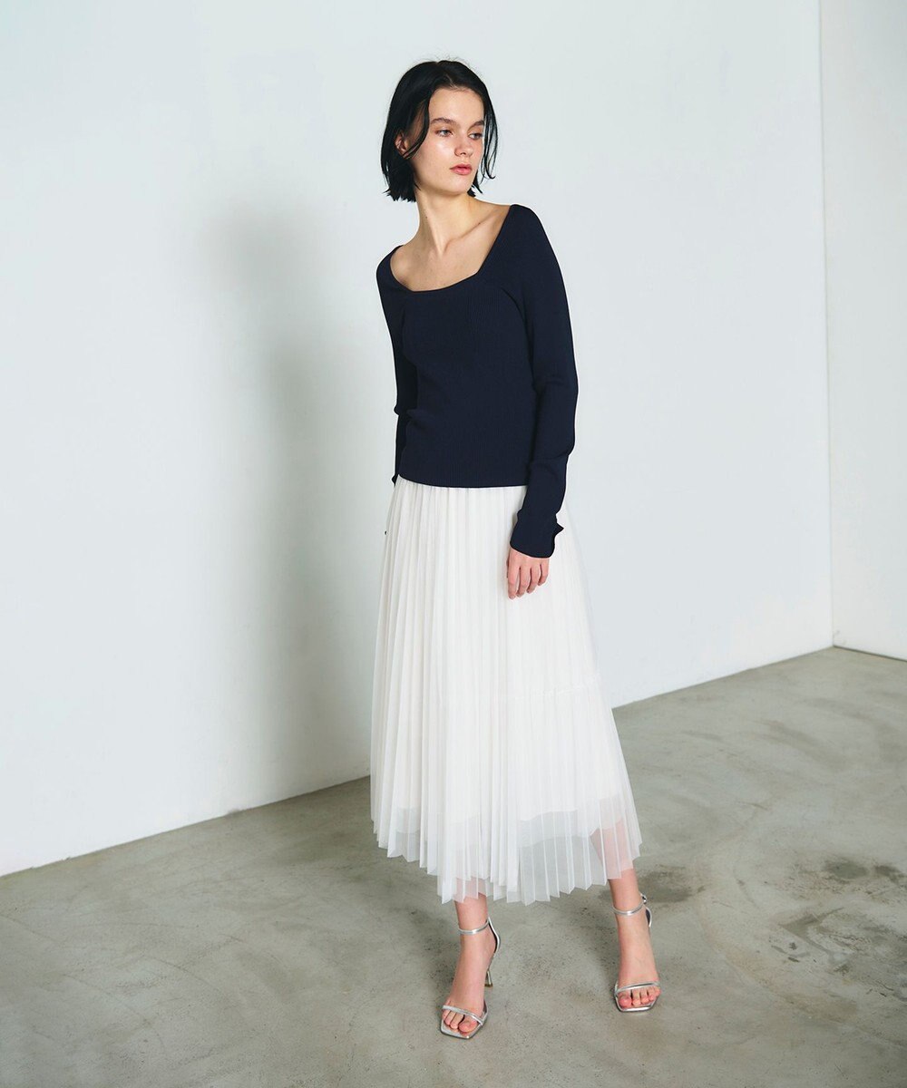 GRACE CONTINENTAL リブスクエアニットトップ