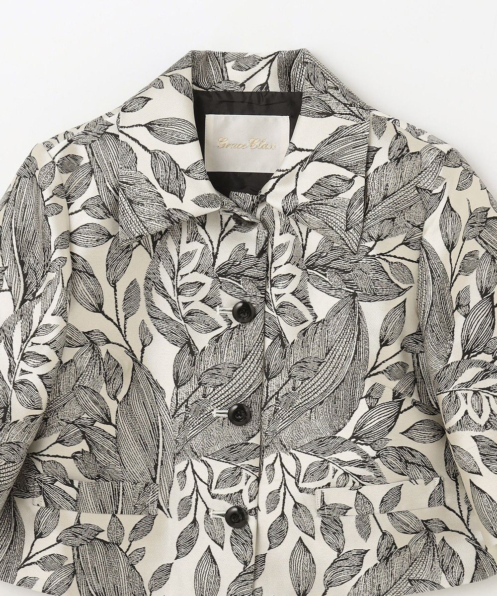 GRACE CONTINENTAL ボタニカルジャガードシャツ 