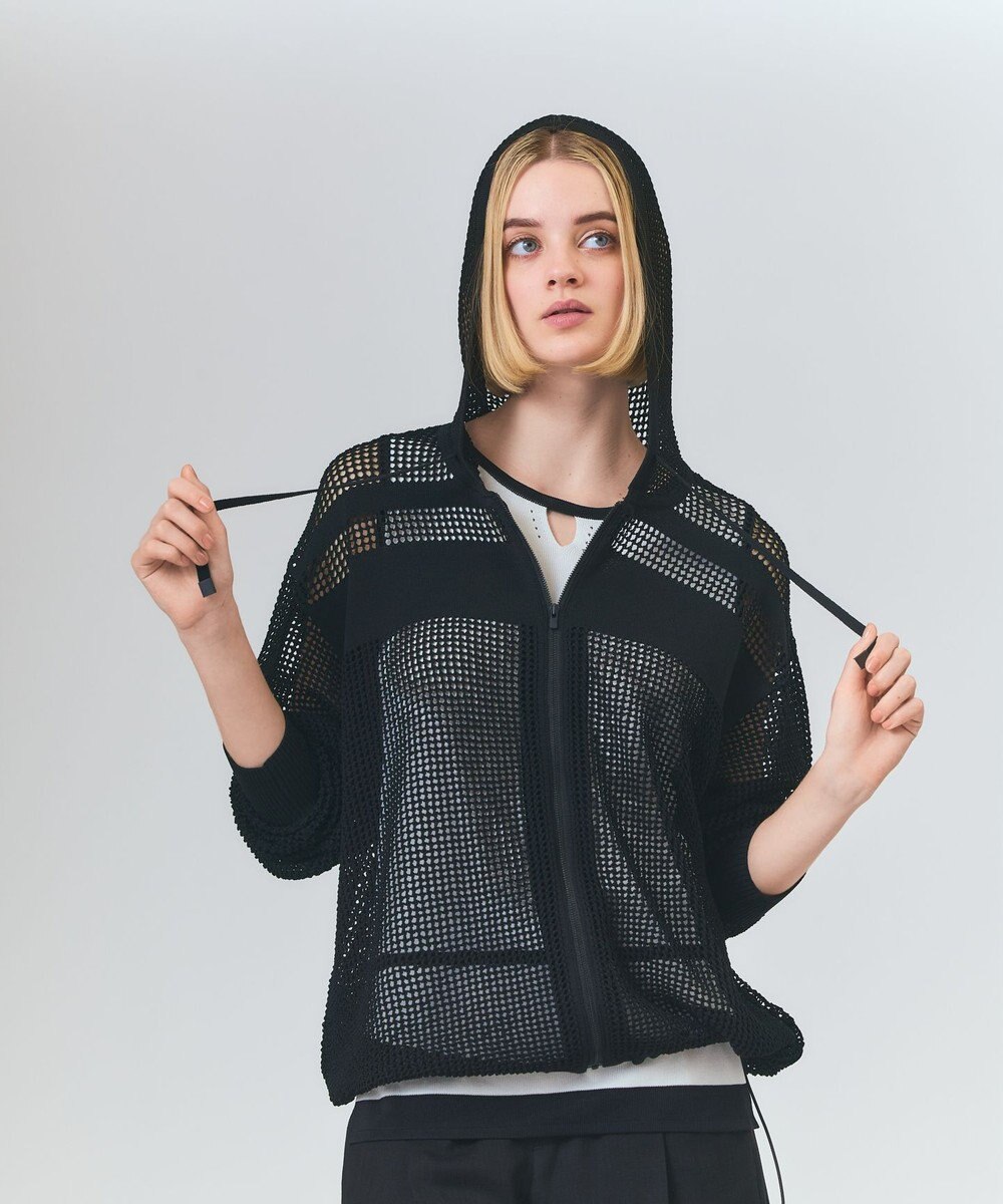 GRACE CONTINENTAL ボーダーメッシュフーディ 