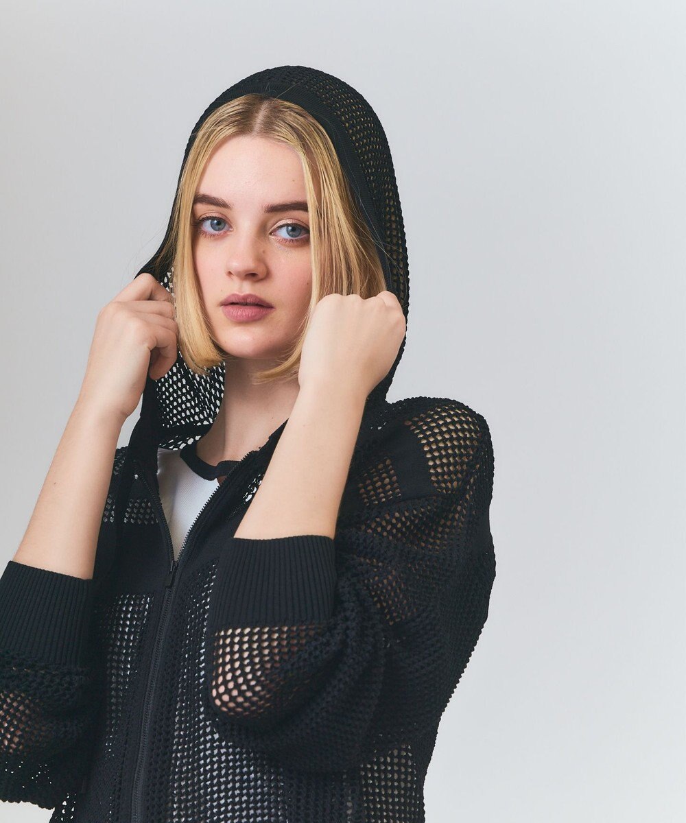 GRACE CONTINENTAL ボーダーメッシュフーディ