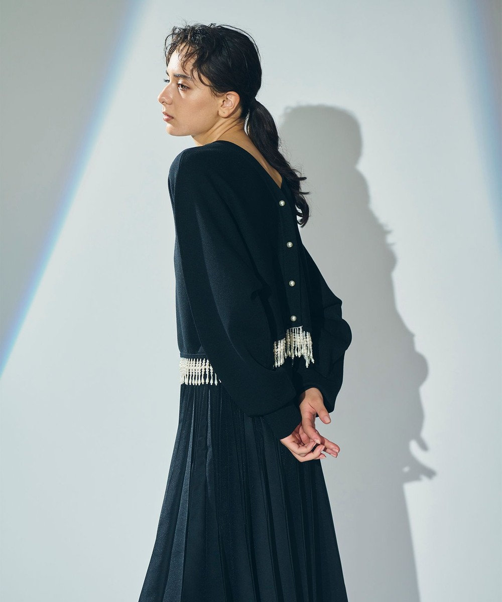 GRACE CONTINENTAL - 極美品♪グレースコンチネンタル レースパールニットトップ 袖プリーツ 近年モデルの通販｜ラクマ