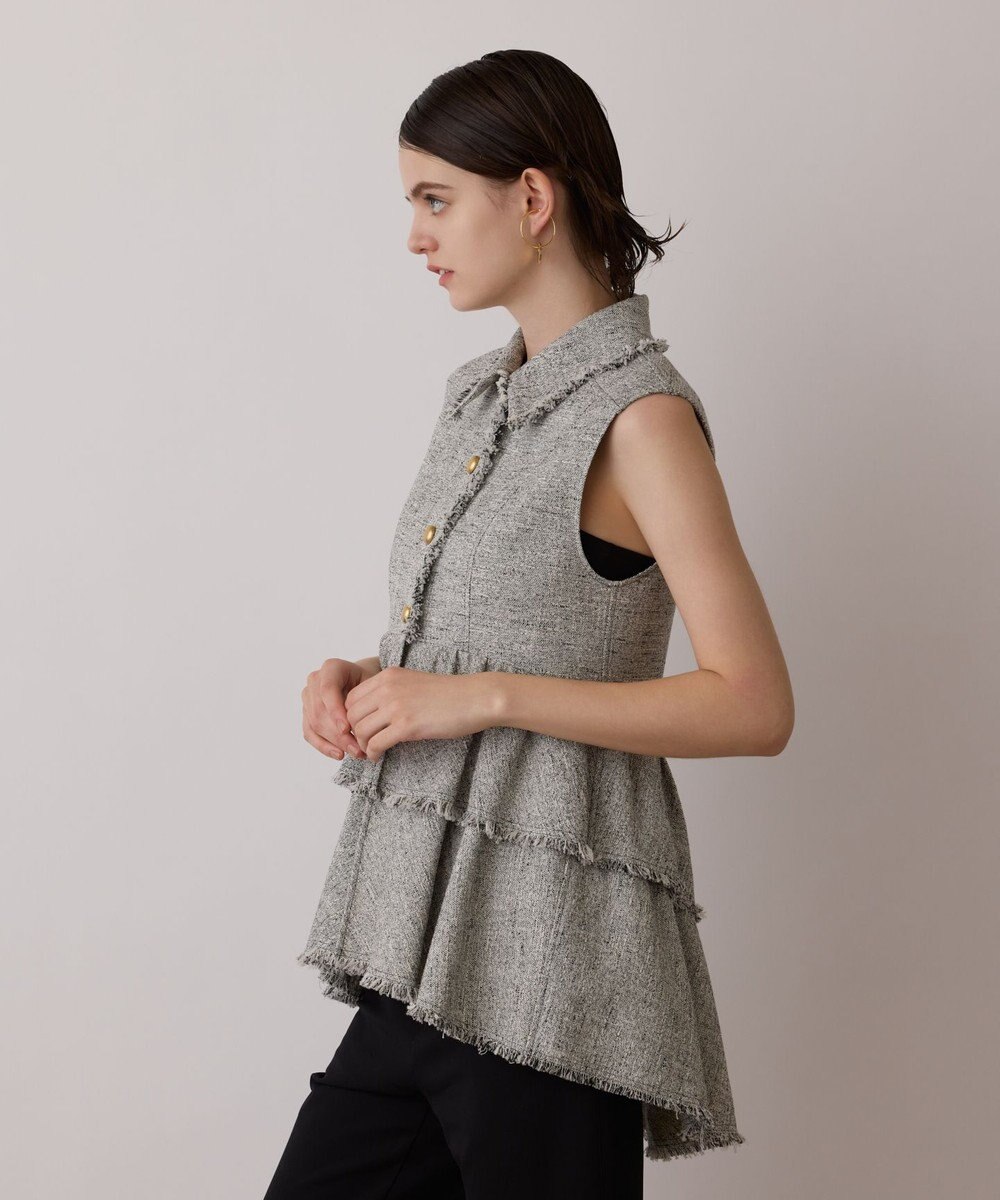GRACE CONTINENTAL ツイードフリンジジレ