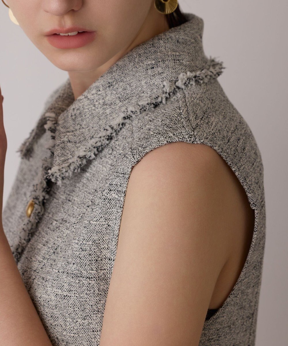 GRACE CONTINENTAL ツイードフリンジジレ