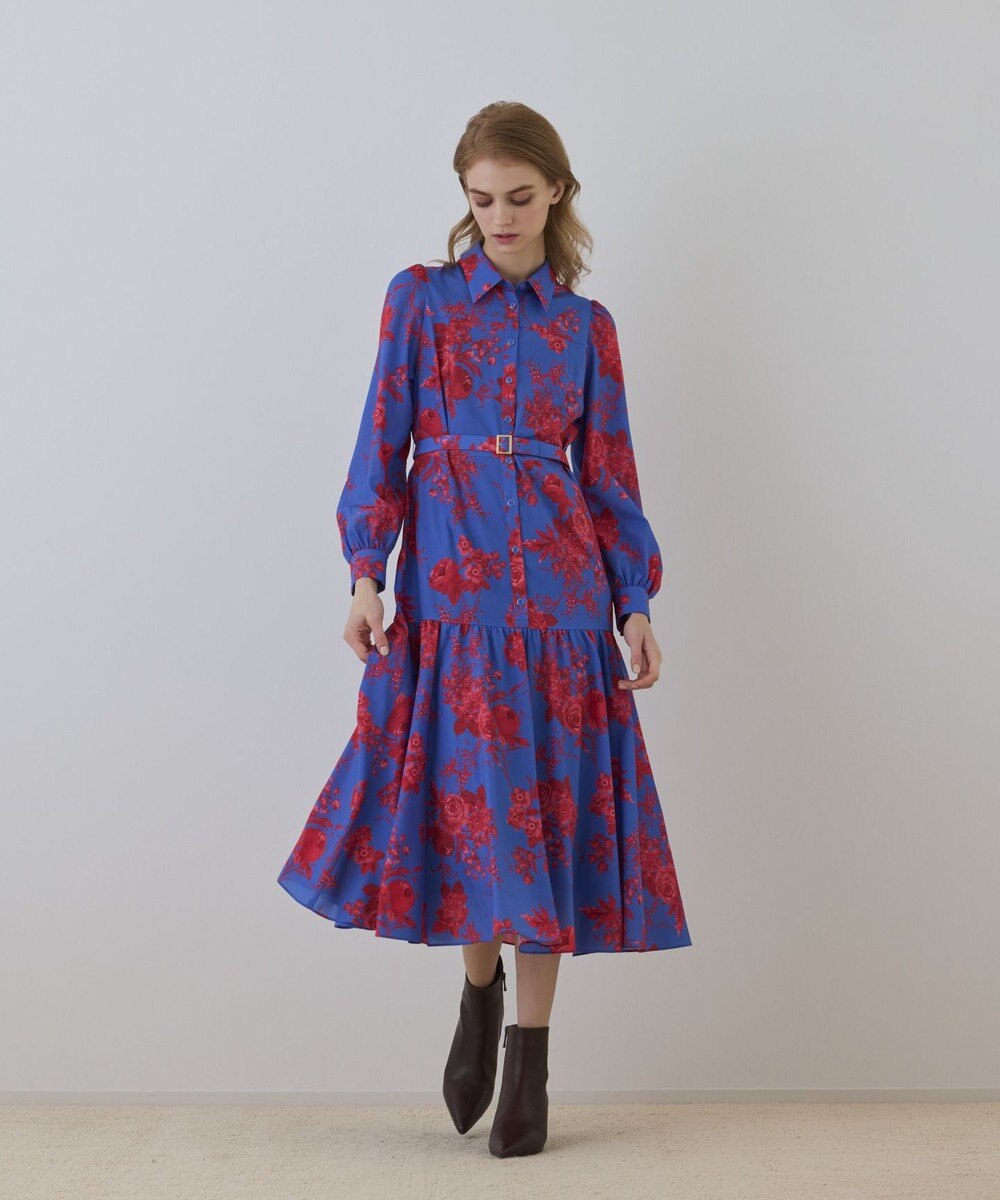 GRACE CONTINENTAL ブーケフラワープリントワンピース 