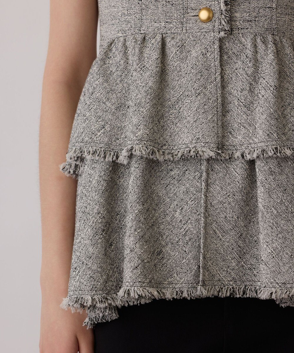 GRACE CONTINENTAL ツイードフリンジジレ 