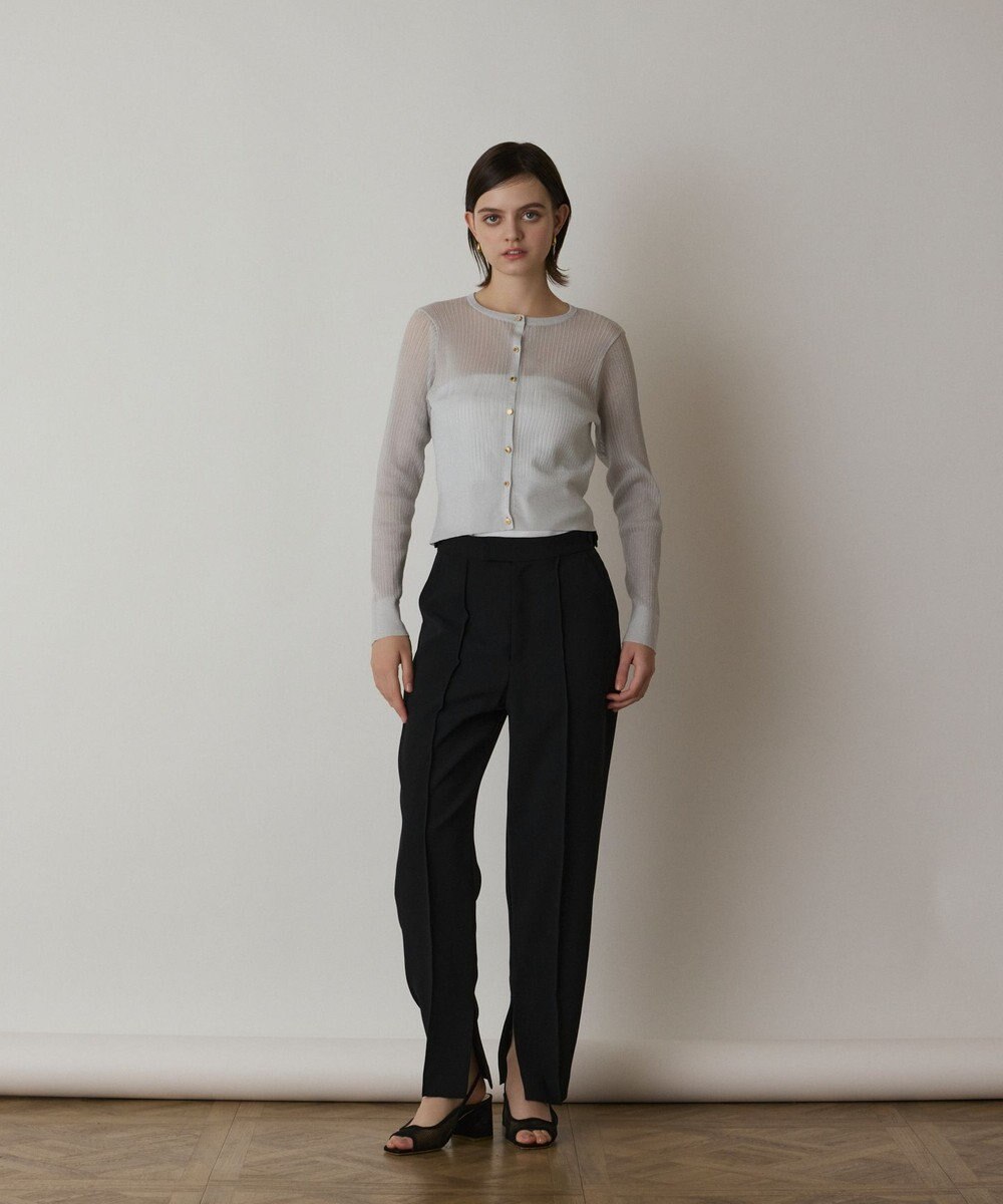 GRACE CONTINENTAL ラメリブシアーニットカーディガン 