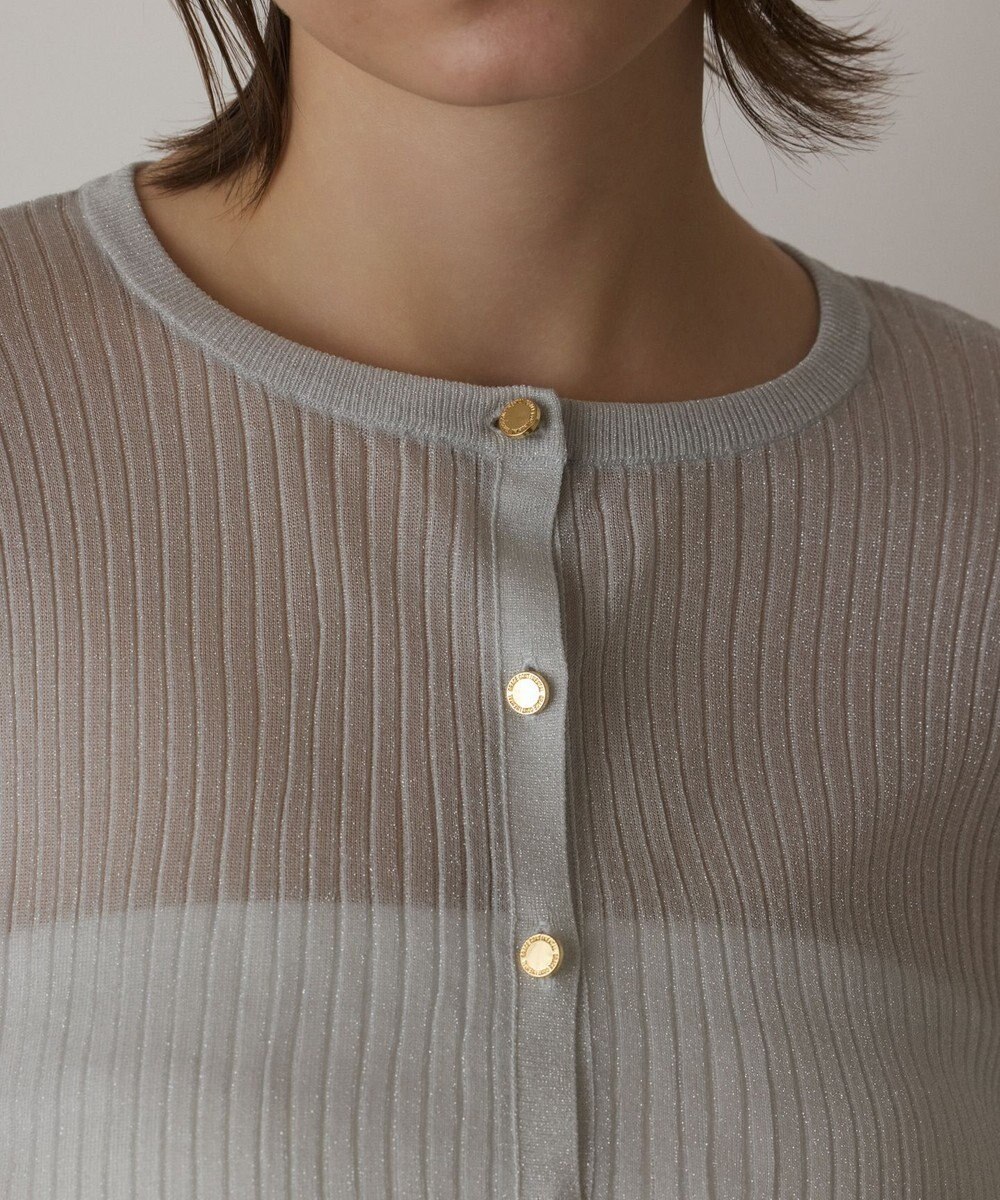 GRACE CONTINENTAL ラメリブシアーニットカーディガン 