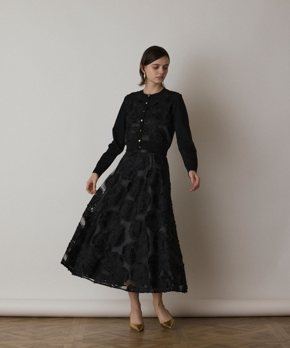 GRACE CONTINENTAL ローズ刺繍フレアスカート