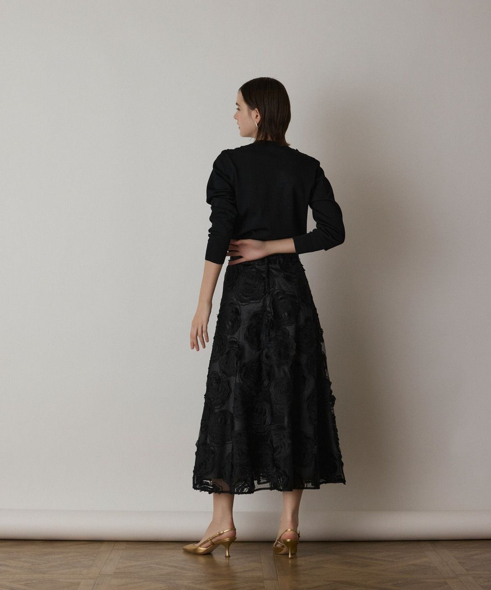 GRACE CONTINENTAL ローズ刺繍フレアスカート