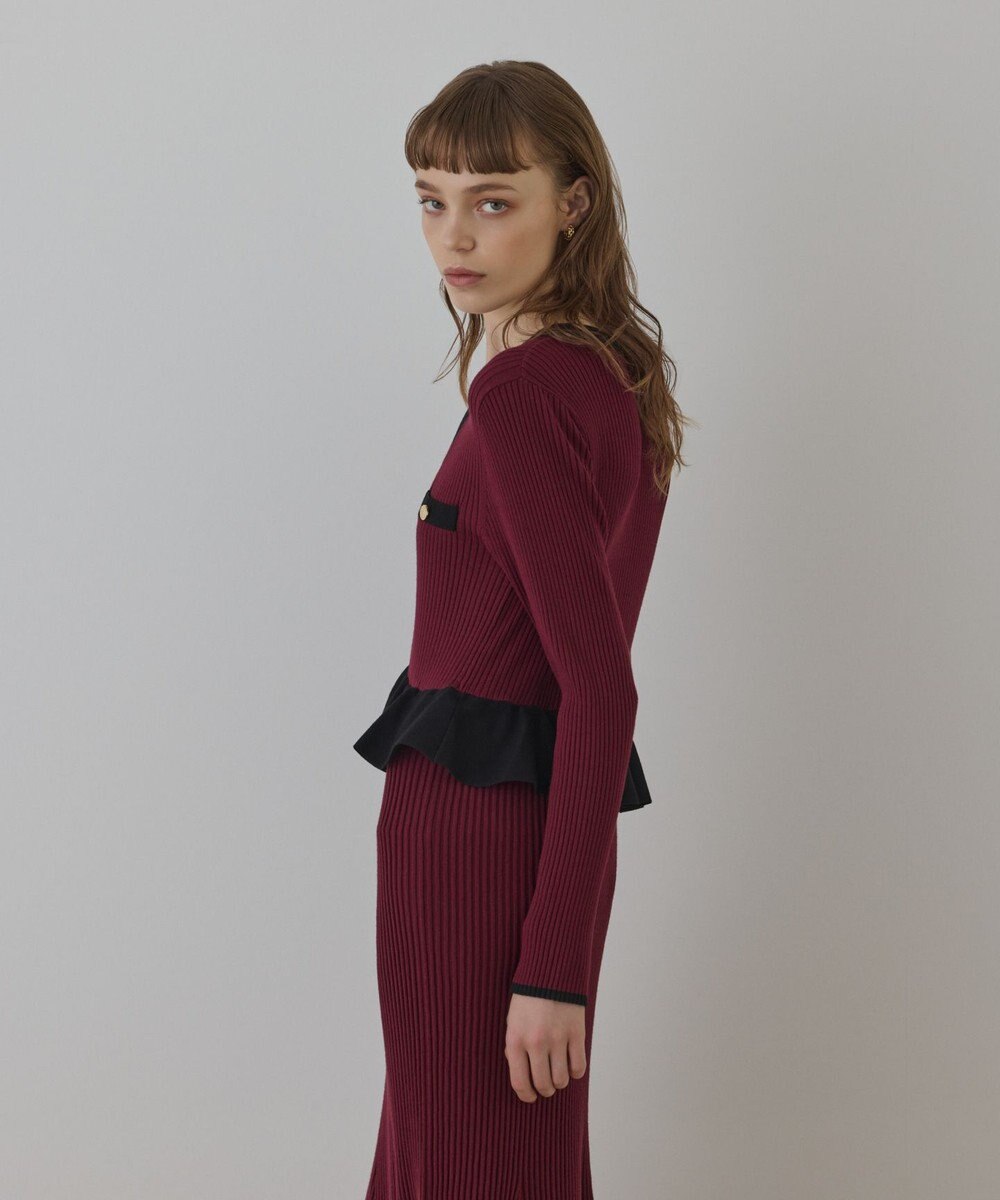 GRACE CONTINENTAL バイカラーニットワンピース 