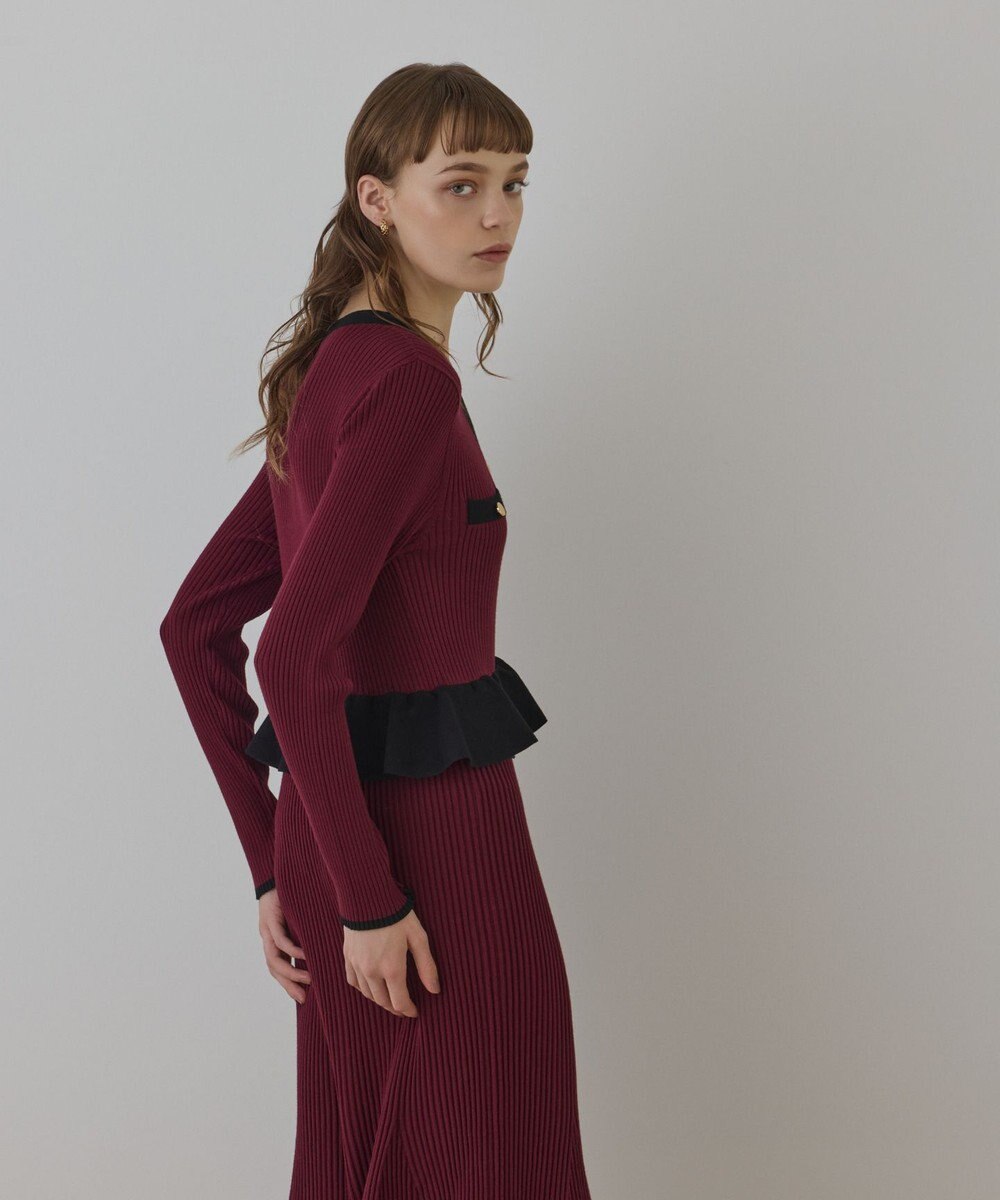 GRACE CONTINENTAL バイカラーニットワンピース 