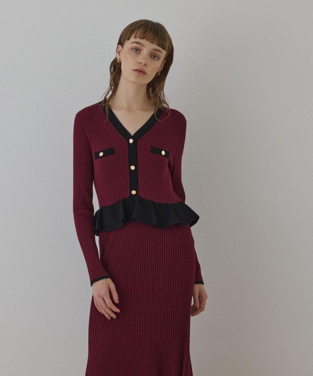 GRACE CONTINENTAL バイカラーニットワンピース 