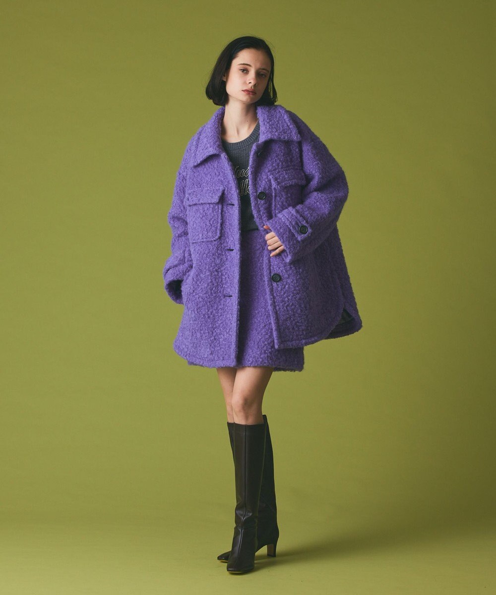 GRACE CONTINENTAL リングウールミニスカート 