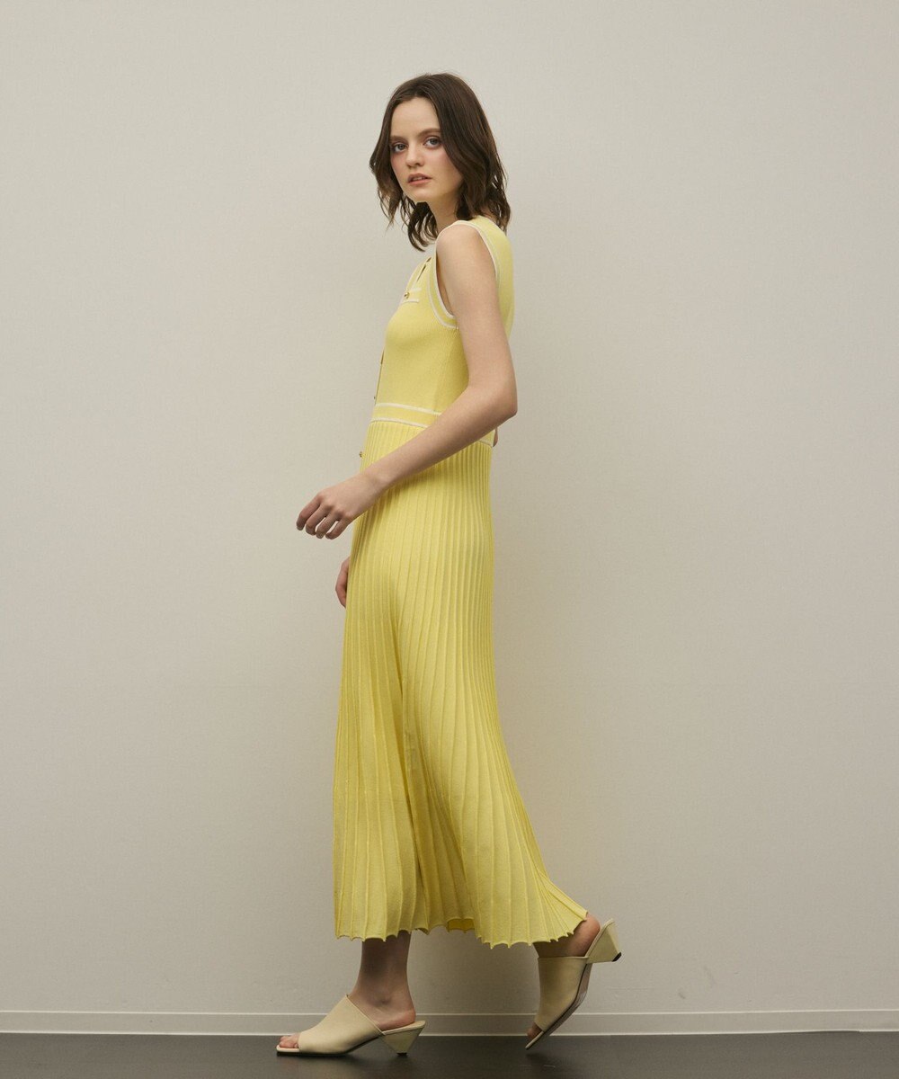 GRACE CONTINENTAL バイカラーボウタイニットワンピース 