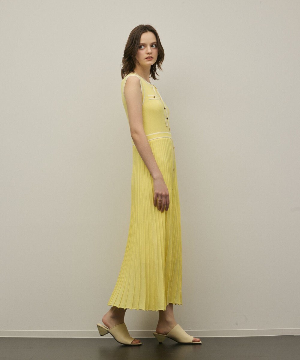 GRACE CONTINENTAL バイカラーボウタイニットワンピース 