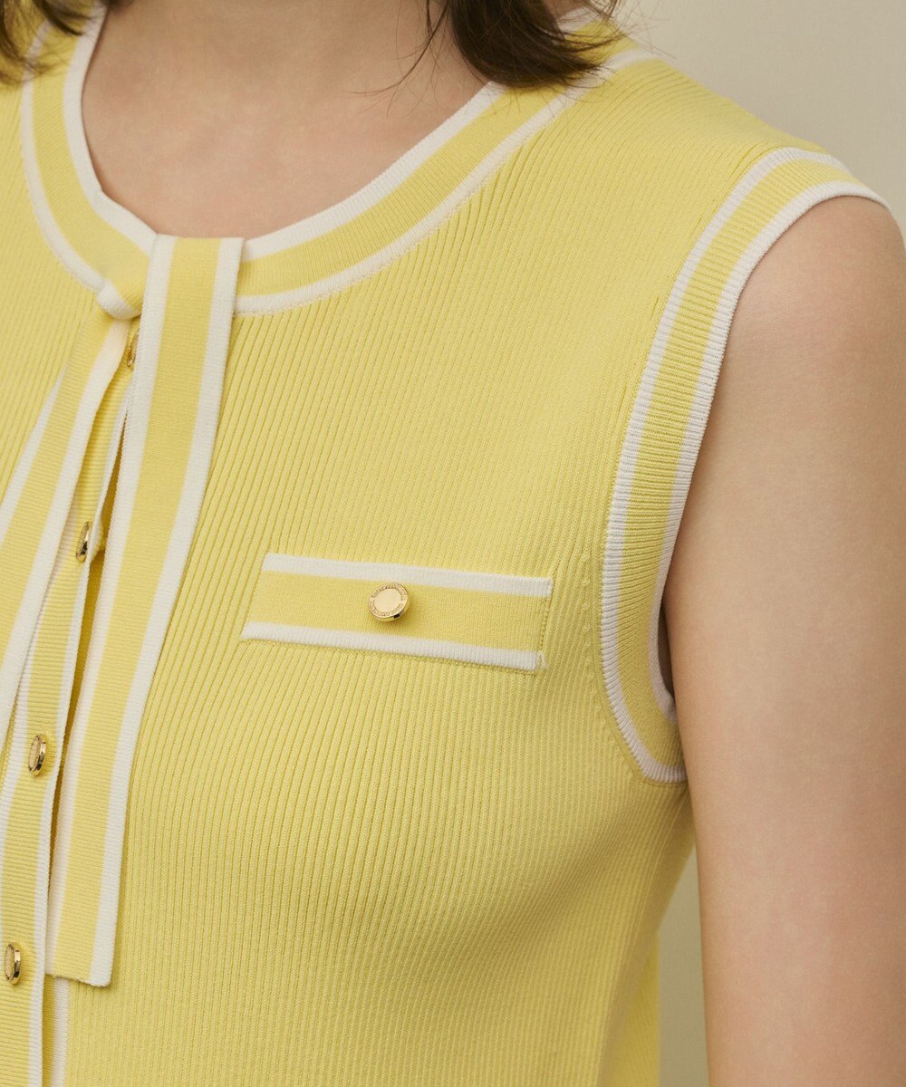 GRACE CONTINENTAL バイカラーボウタイニットワンピース 