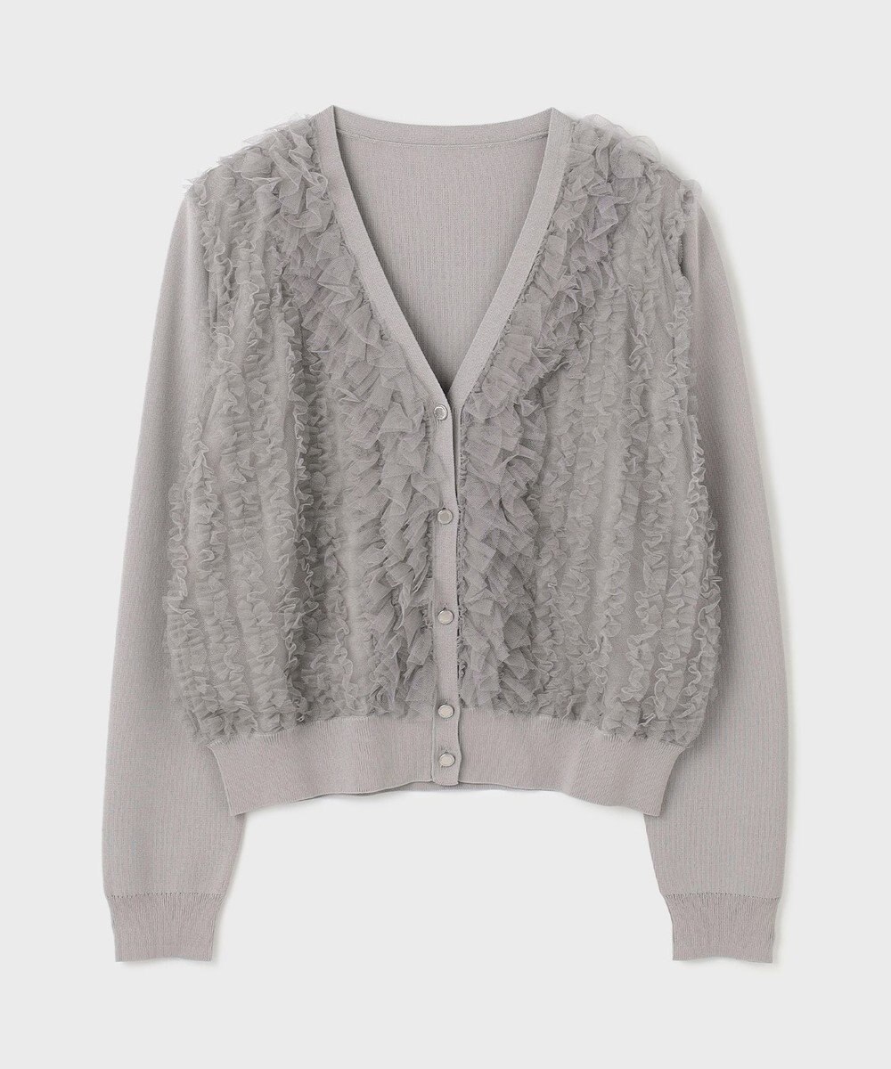 GRACE CONTINENTAL ギャザーフリルニットカーディガン 