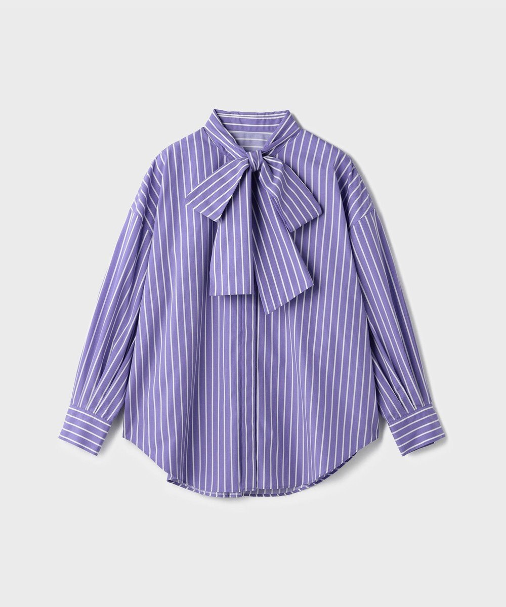 GRACE CONTINENTAL ストライプビッグボウブラウス 