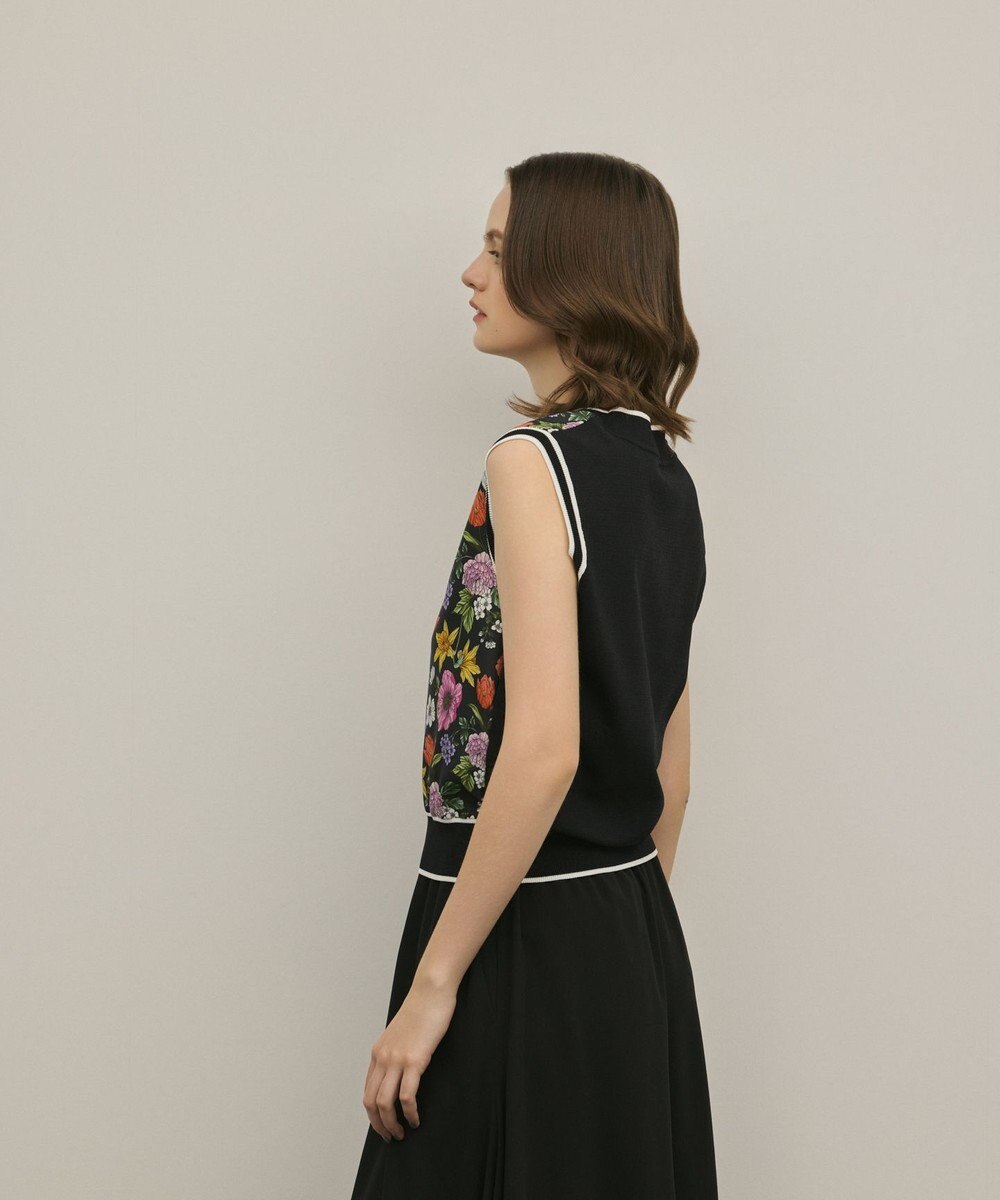 GRACE CONTINENTAL フラワープリントニットトップ 