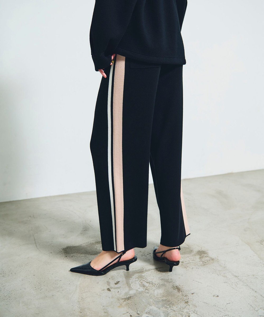 GRACE CONTINENTAL サイドラインニットパンツ 