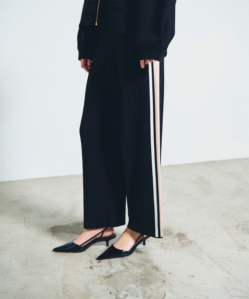 GRACE CONTINENTAL サイドラインニットパンツ 