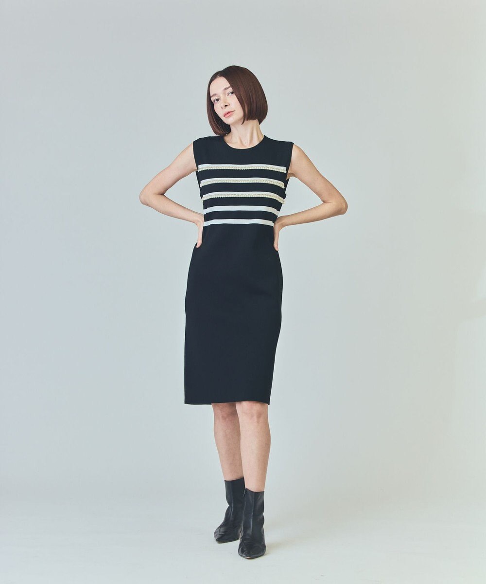 GRACE CONTINENTAL ボーダーパールワンピース 