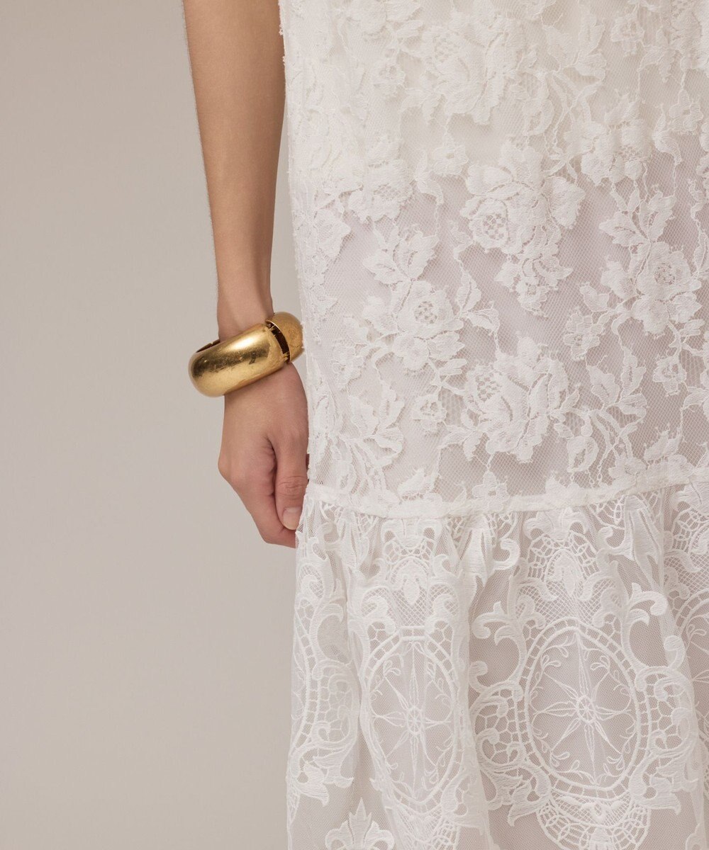 GRACE CONTINENTAL ロゴ刺繍レースワンピース 