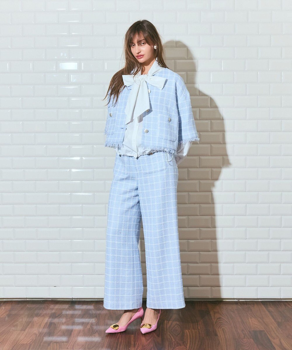 GRACE CONTINENTAL ツイードイージーパンツ 