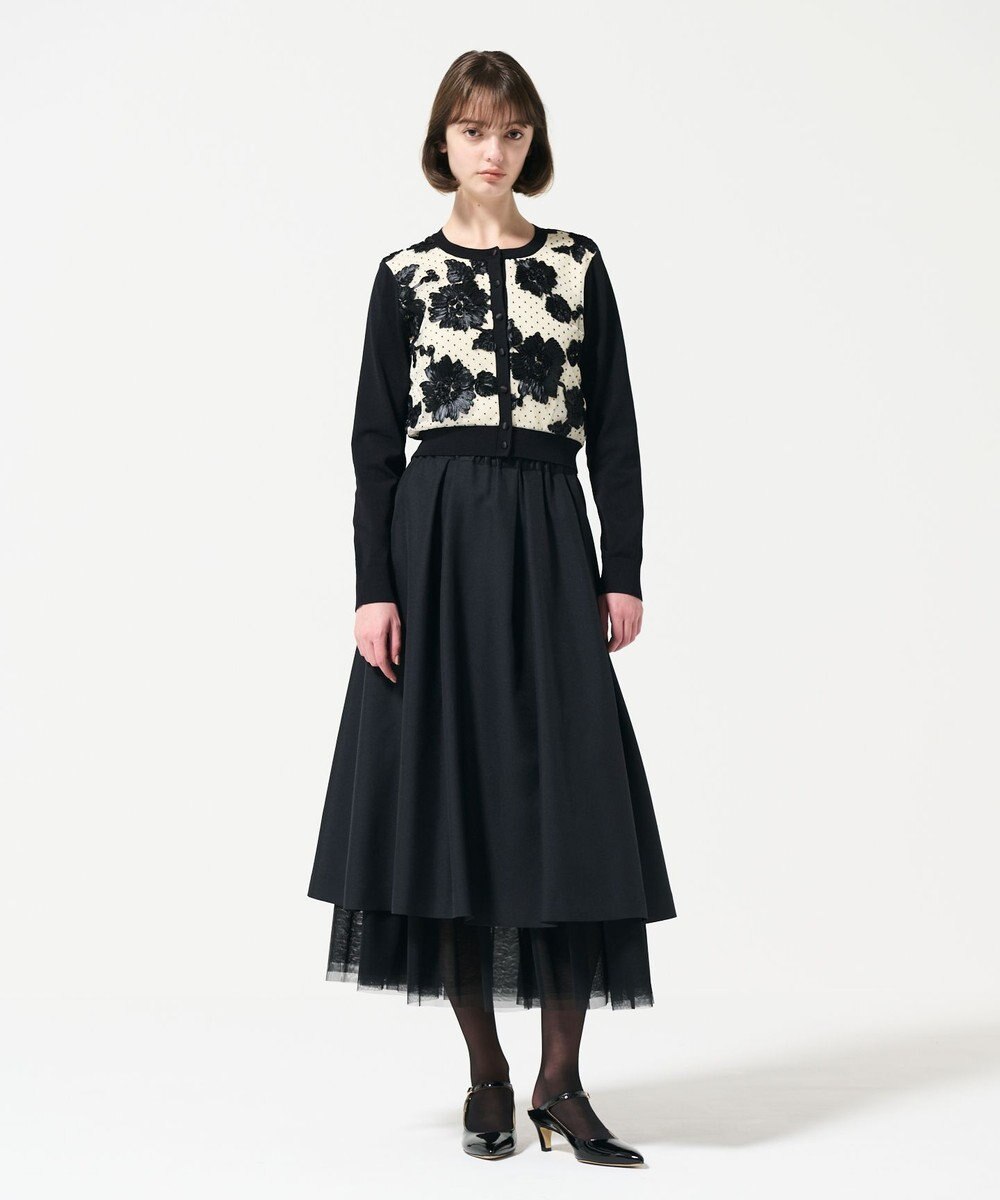 GRACE CONTINENTAL サテンコードニットカーディガン 