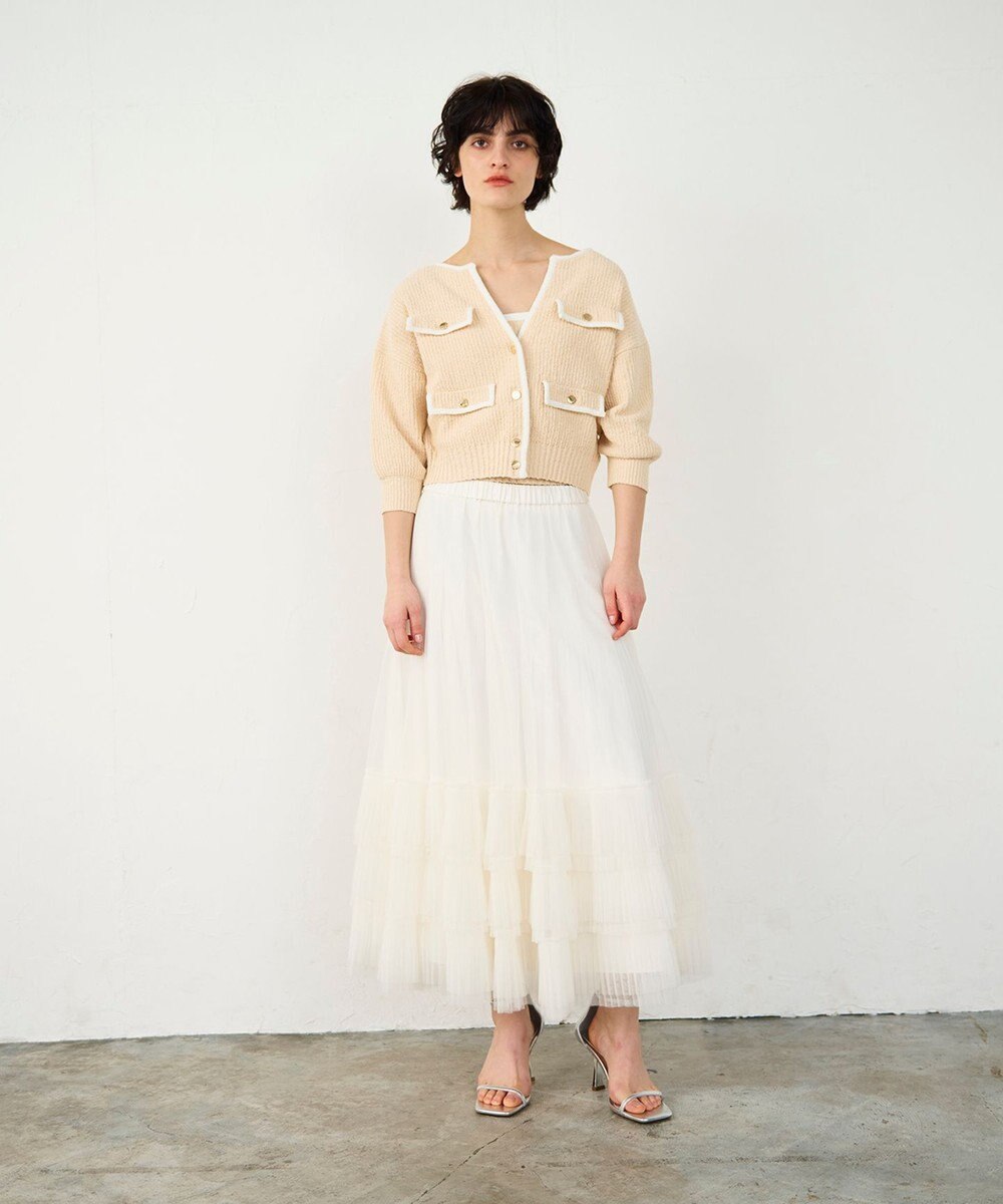 GRACE CONTINENTAL バイカラールーズニットカーディガン