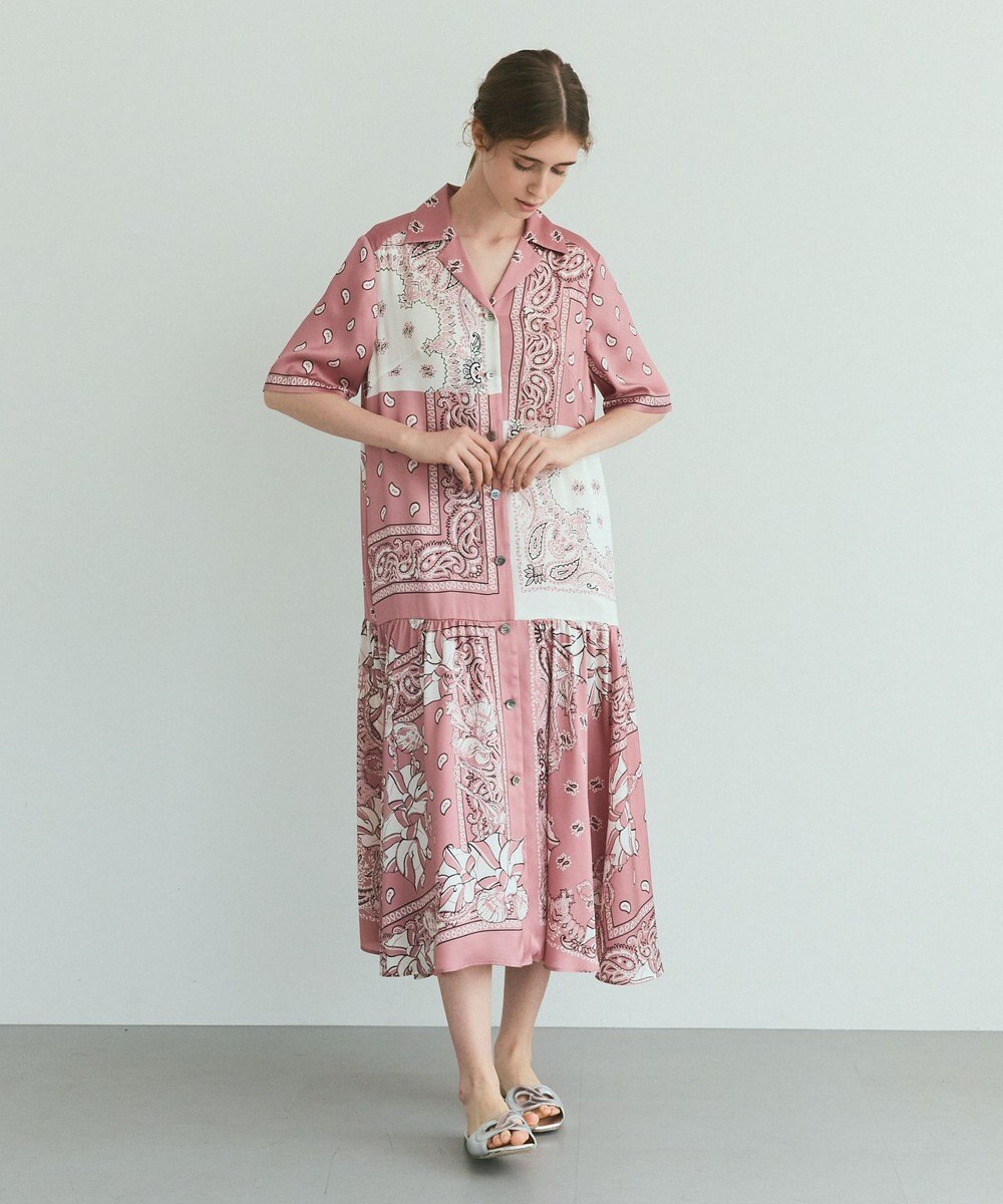 GRACE CONTINENTAL バンダナプリントシャツドレス