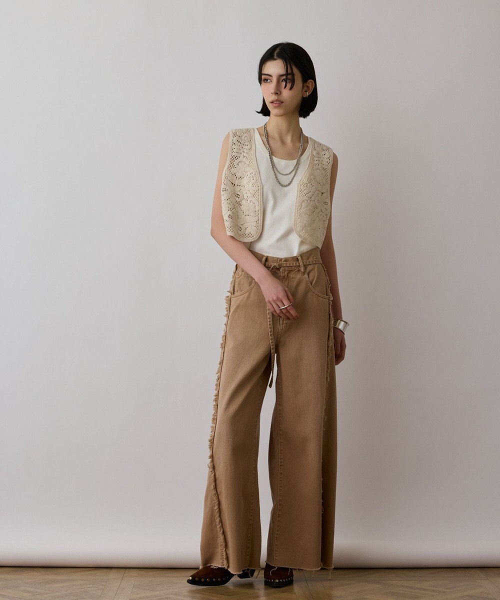 GRACE CONTINENTAL フリンジバギーパンツ 