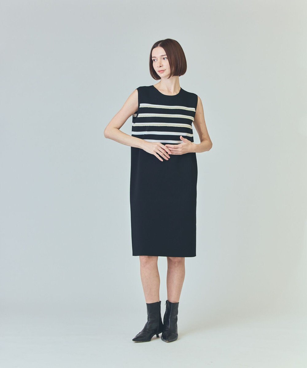 GRACE CONTINENTAL ボーダーパールワンピース 