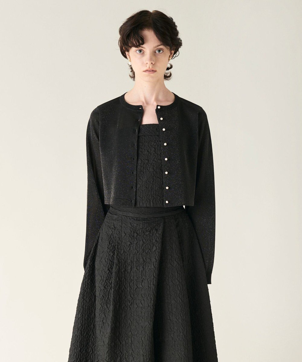 GRACE CONTINENTAL ラメシアーショートニットカーディガン 