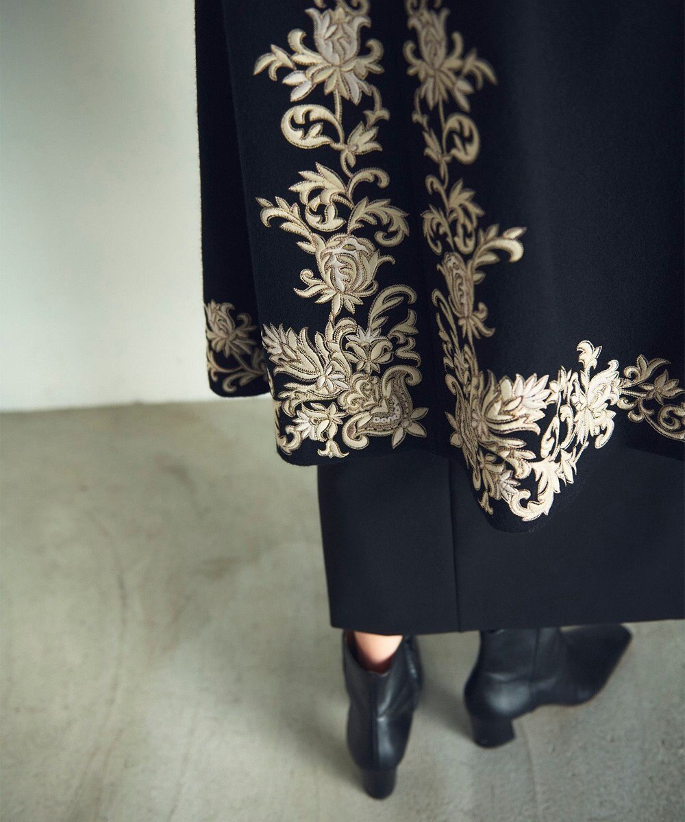 GRACE CONTINENTAL 刺繍ウールコート 