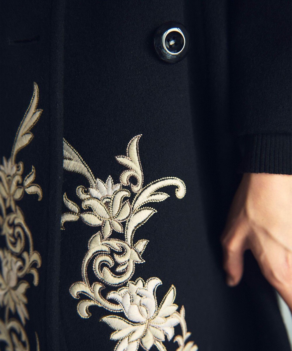 GRACE CONTINENTAL 刺繍ウールコート 