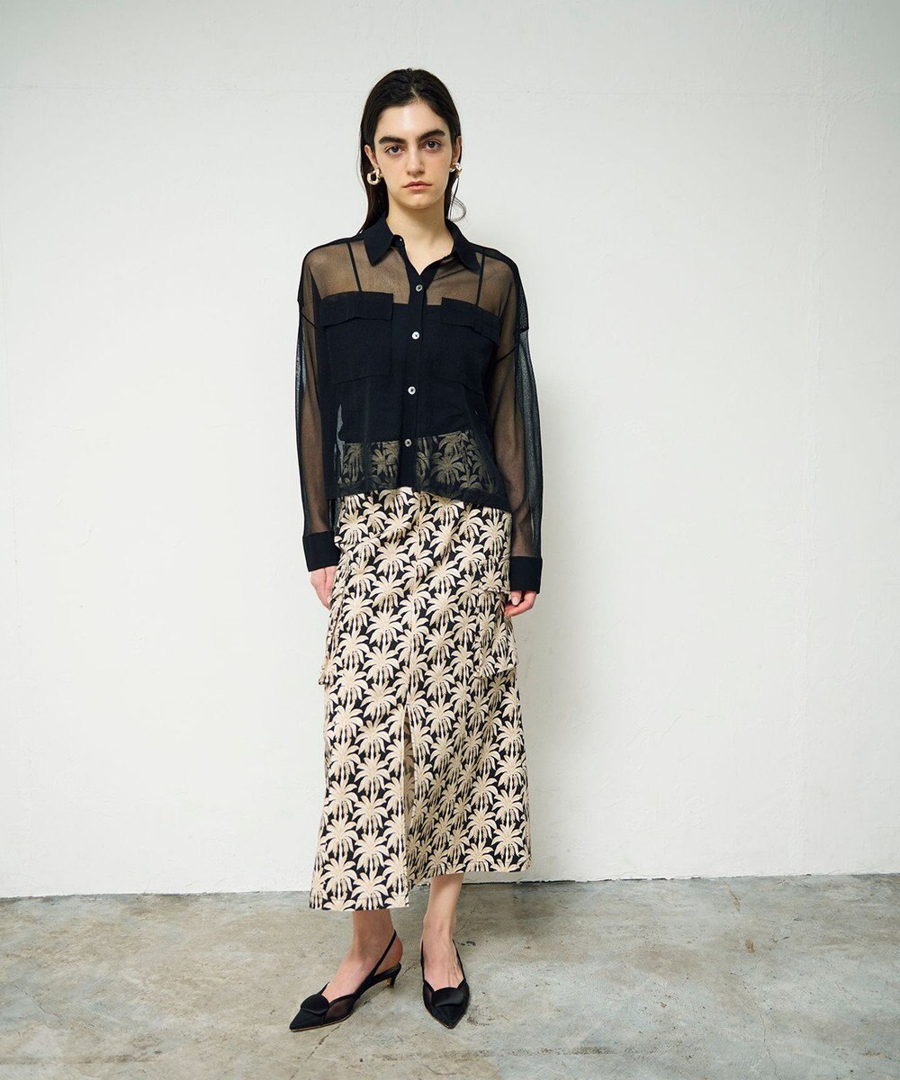 GRACE CONTINENTAL パームモチーフカーゴスカート 