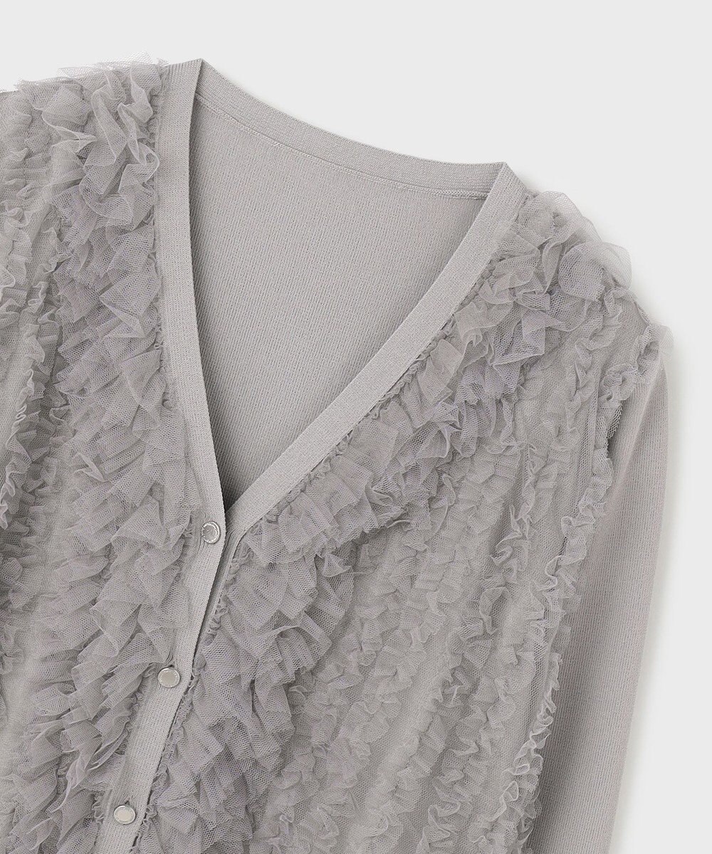 GRACE CONTINENTAL ギャザーフリルニットカーディガン 