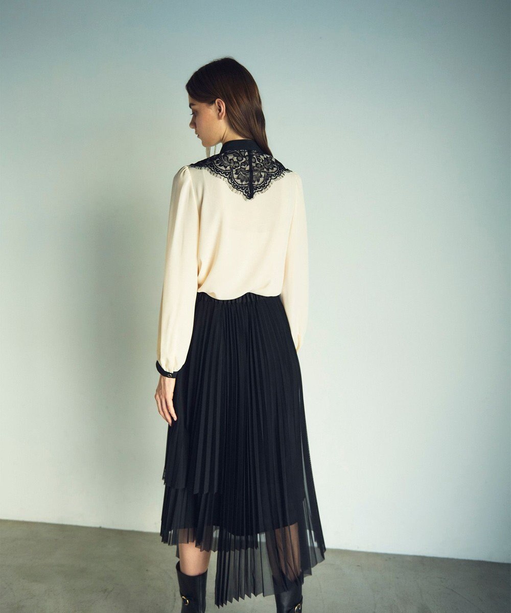 GRACE CONTINENTAL バイカラーレースブラウス 