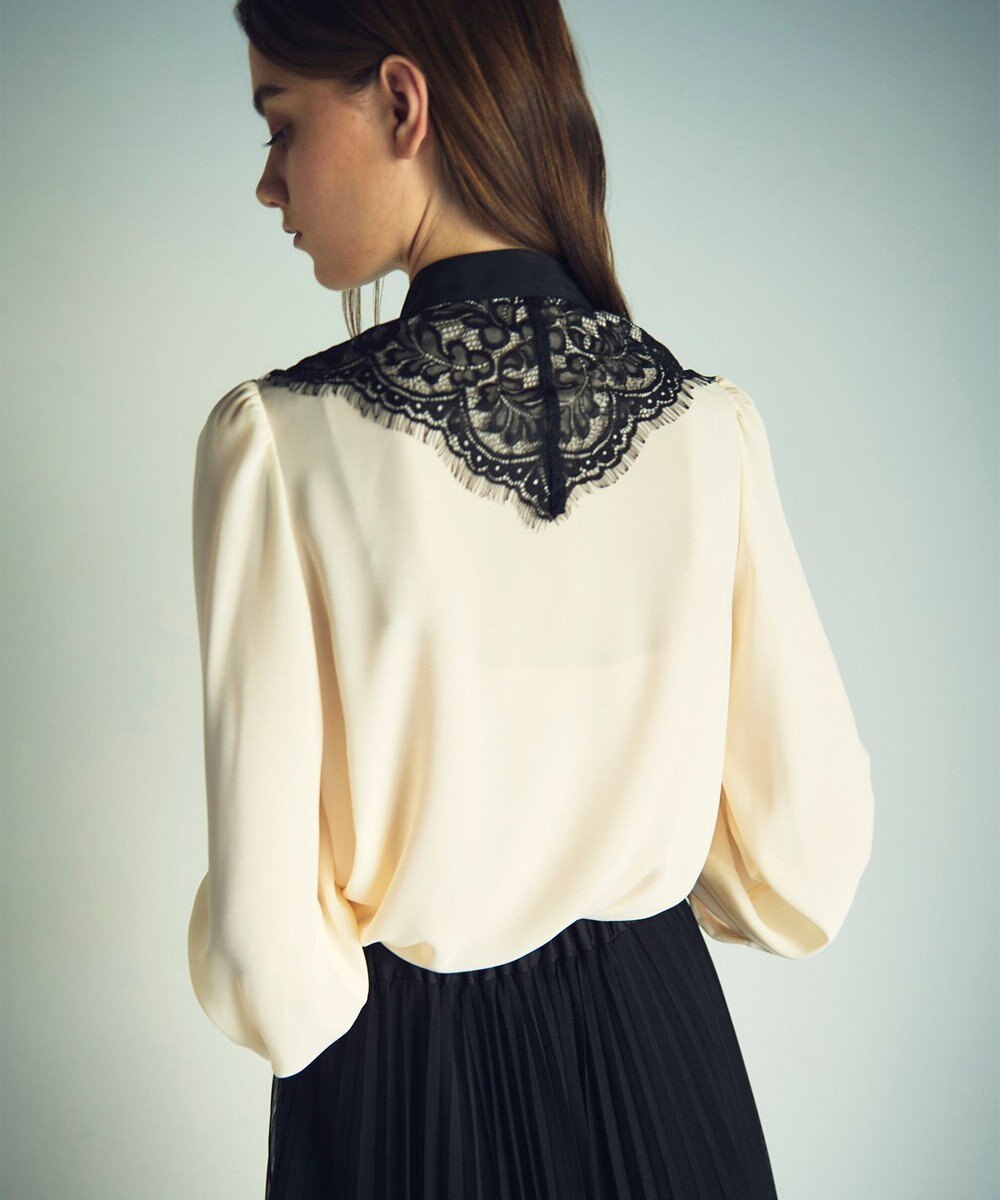GRACE CONTINENTAL バイカラーレースブラウス 