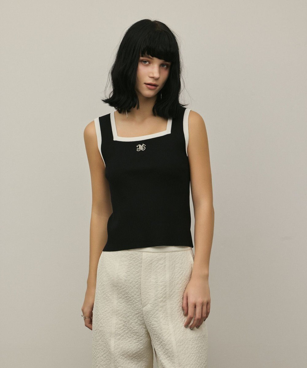 GRACE CONTINENTAL バイカラーリブニットノースリーブ 