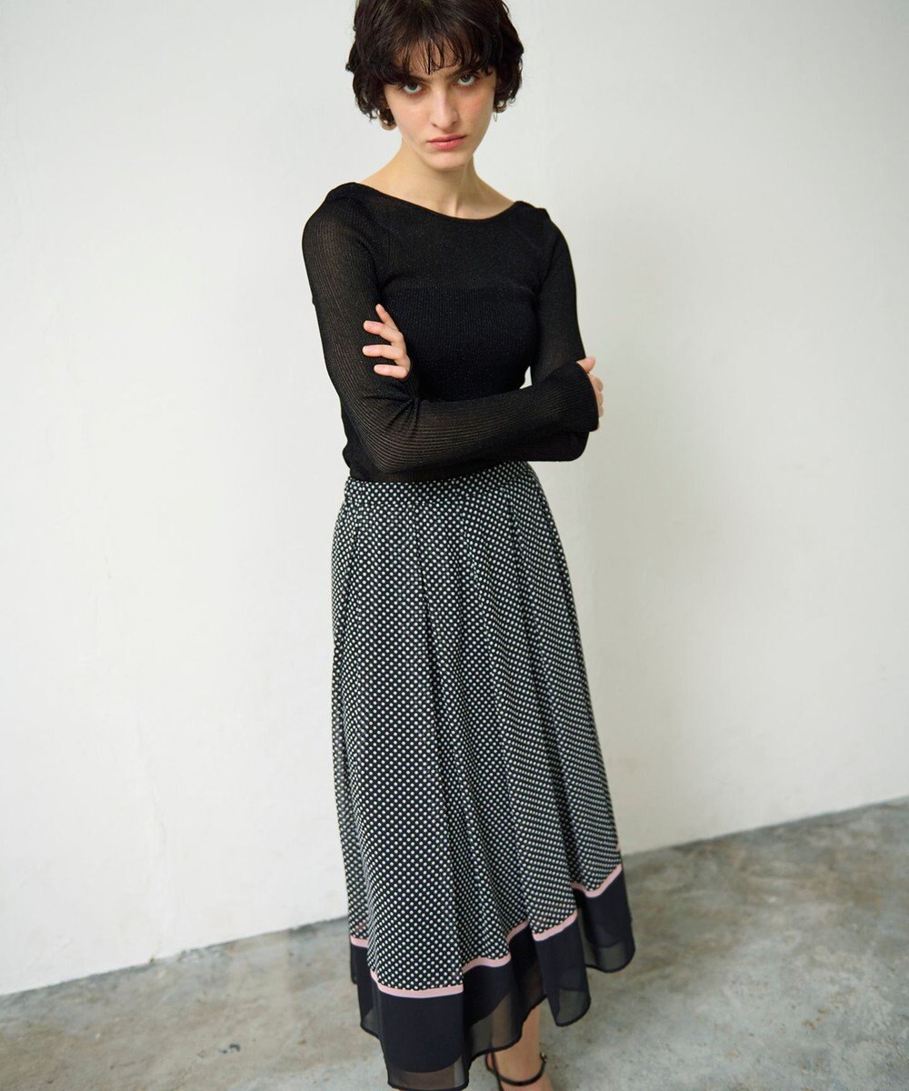 GRACE CONTINENTAL ドットBOXタックスカート 