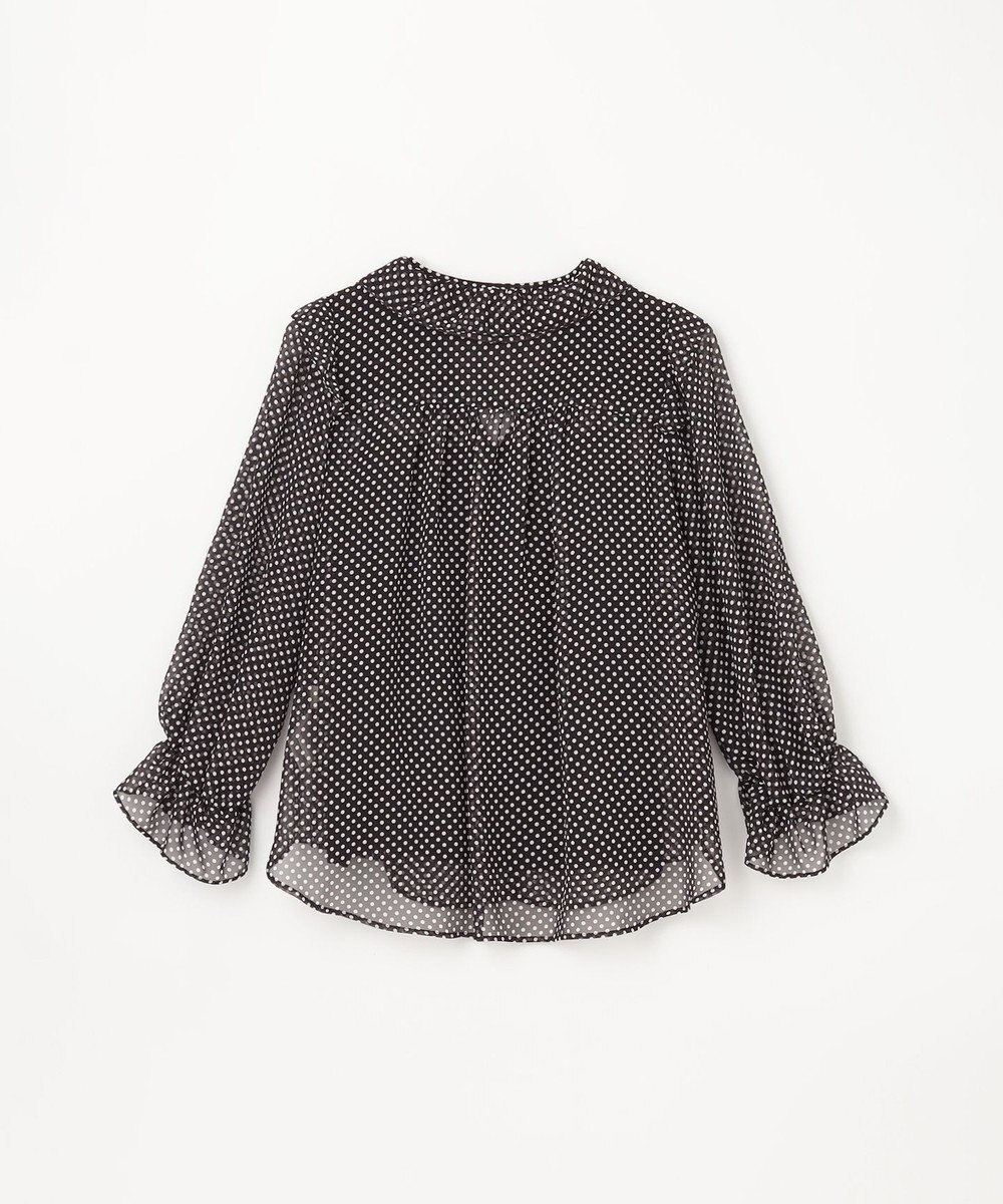 GRACE CONTINENTAL ドットラッフルブラウス 