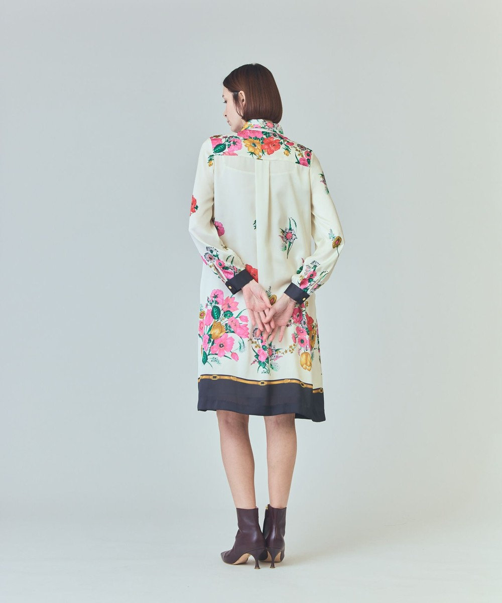 GRACE CONTINENTAL ボタニカルスカーフプリントワンピース