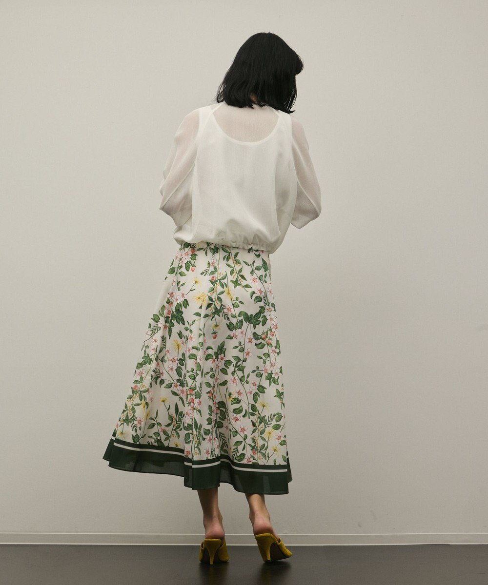 GRACE CONTINENTAL プリントタックフレアスカート 