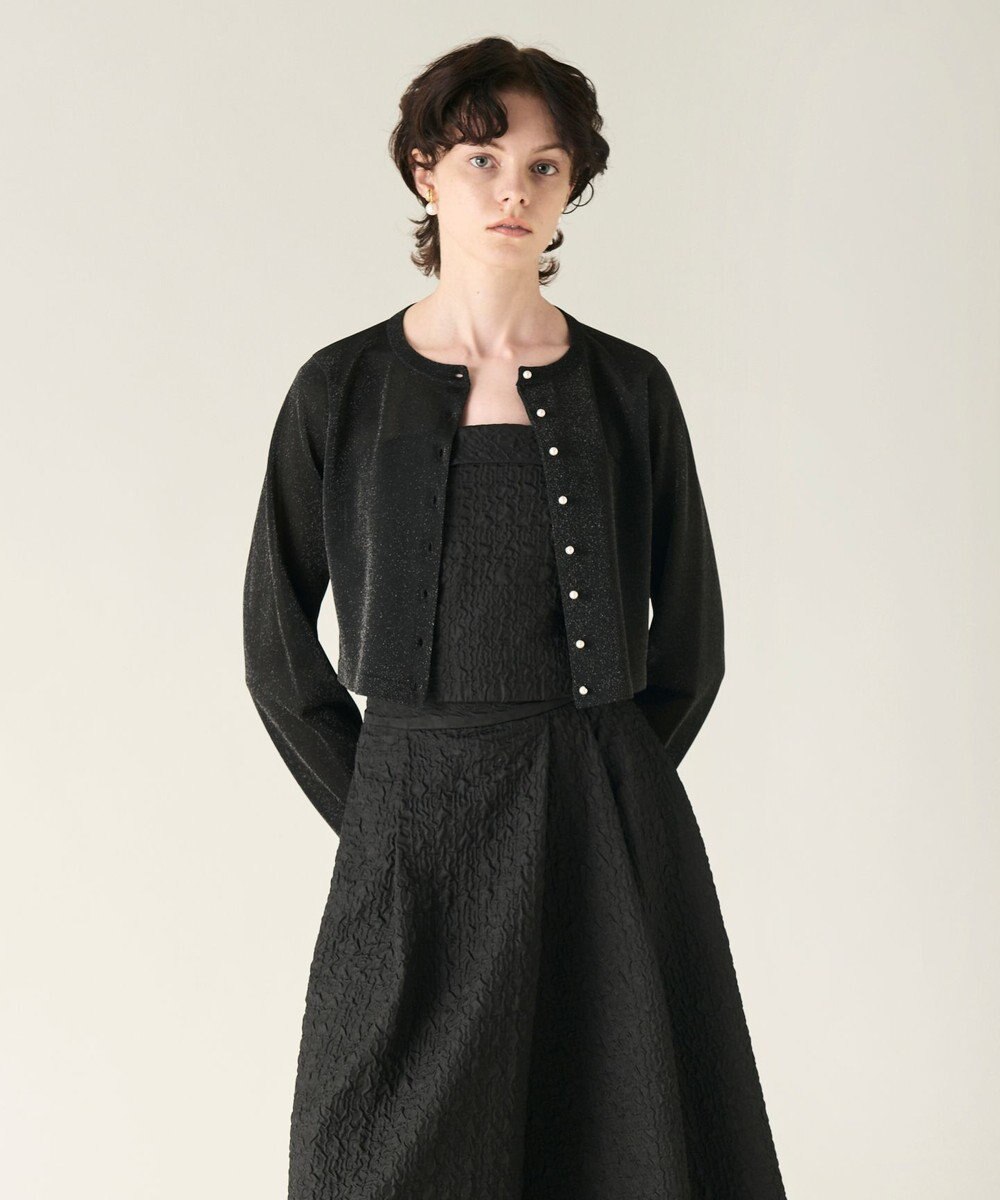 GRACE CONTINENTAL ラメシアーショートニットカーディガン 